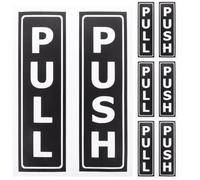 TOKIDNY Adesivi per Porta Spinta e Tirata in Pvc Nero, Segnaletica Resistente All'usura, 8 Pezzi per Negozi e Ristoranti, Facili da Applicare su Porte Interne