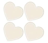 TOKIDNY Base per Borsa in Legno Naturale a Forma di Cuore 4 Pezzi Fondo Modellante per Borsa Fai da Te Materiale Ecologico per Base Uncinetto Adatto a Creazioni Artigianali e Regali