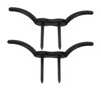 TOKIDNY Bitta per Ormeggio in Acciaio Inox 316 Nero 4 Pollici con Doppio Corno e Viti Set 2 Pezzi Bitta per Cima di Ormeggio Barca e Gommone Ferramenta Marina per Pontone e Uso Nautico