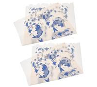 TOKIDNY Carta da Trasferimento in Ceramica 2 Pezzi Resistente ad Alta Temperatura Decalcomanie sotto Smalto Stile Classico Blu e Bianco per Ceramica e Argilla