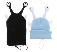 TOKIDNY Copricasco da sci lavorato a maglia 2 pezzi - Cappuccio decorativo divertente per la guida invernale - Stile alieno dei cartoni animati, adatto alla maggior parte dei caschi da bici e moto