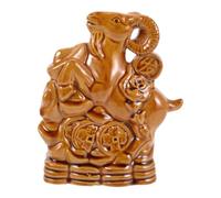 TOKIDNY Figura Decorativa Emblema di Ricchezza e Prosperità in Terracotta Smaltata Design Artistico Tradizionale con Finitura Lucida del Caprone dello Zodiaco Cinese per Casa e Ufficio