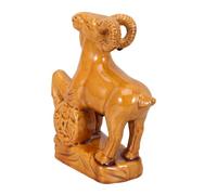 TOKIDNY Figura Decorativa in Materiale Ceramico a Forma Arrotondata di Pecora per Celebrazioni Dell'anno della Capra, con Smalto Unico e Effetto Crepato, Stabile e Durevole, Dimensioni