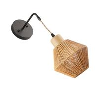 TOKIDNY Lampada da Parete in Rattan Vintage Stile Rustico Applique per Camera da Letto e Corridoio Illuminazione Decorativa senza Lampadina per Interni Casa Hotel e Ristorante