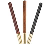 TOKIDNY Penna Gel Multifunzione in Legno e Ottone 3 Pezzi Coperchio, Penna da Lavoro Compatta Antiscivolo per Uso Scolastico e Forniture Aziendali, Set di Penne Gel Portatili per