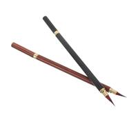 TOKIDNY Pennello per Calligrafia Cinese 2 Pezzi con Cappuccio Protettivo, Punta Sottile in Legno e Plastica, per Pratica Indoor e Disegni Dettagliati
