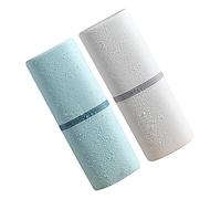 TOKIDNY Portaspazzolino e Bicchiere Lavaggio Portatile Set 2 Pezzi Angoli Arrotondati Dimensioni Compatte Per Viaggio e Uso Domestico, Custodia Portaspazzolino Pratica Bianco e Azzurro