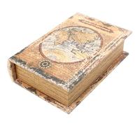 TOKIDNY Scatola in Legno Vintage Forma di Libro Finto Decorazione Artigianale Retrò per Ufficio e Studio Contenitore Interno per Piccoli Oggetti Ornamento Simulato per Regali Amanti Libri