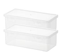 TOKIDNY Scatola Portamatite Trasparente in Plastica 19x9,5x6 Cm Set 2 Pezzi, Astuccio Portapenne Capiente Multifunzione per Studenti, Scuola e Ufficio