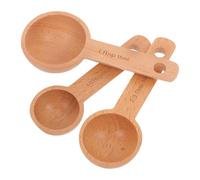 TOKIDNY Set 3 Cucchiai Dosatori in Legno di Faggio 75Ml 10Ml 15Ml per Caffè Tè e Spezie Misurini Piccoli per Barattoli da Cucina Strumenti Precisi per Uso Professionale e Domestico