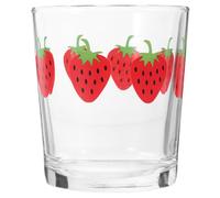 TOKIDNY Set 4 Tazze da Tè in Vetro Design Fragola, Tazze Resistenti per Latte e Succhi, per Famiglia e Amici