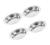 TOKIDNY Set Rotondi Accessori per Bruciatore di Incenso da 4 Pezzi in Acciaio Inox Argento Resistenti e Facili da Usare per Bruciatori da Incenso Arabi e Mediorientali