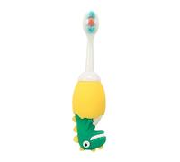 TOKIDNY Spazzolino per Testa Piccola con Setole in Silicone Pulizia Profonda Denti e Lingua Design Ergonomico e Morbido per Ragazzi e Ragazze Tema Dinosauro Adatto e Colore Casuale
