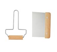 TOKIDNY Tagliapasta e Spatola da Forno in Acciaio Inox Manico in Legno Mattarello Antiaderente per Impasti Set 2 Pezzi per Cucina e Preparazione Pasta