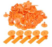 TOKIDNY Tpu e Rame per Bestiame 100 Set di Etichette Auricolari Arancioni Leggere e Resistenti , senza Ago Piegato , per Gestione Informazioni Animali come Bovini
