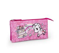 TOKIDOKI - Busta Portatutto Ufficiale Tokidoki, Borsa Porta Oggetti per Borse e Zaini, con 3 Buste Piatte e Pratica Chiusura a Zip, Idea Regalo Bambino e Bambina, 21x12H cm, Rosa