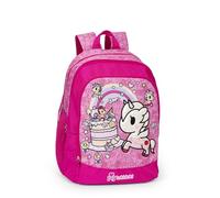 TOKIDOKI - Zaino Scuola Ufficiale Tokidoki, con 2 Ampi Spazi Centrali, Capiente Tasca Frontale, Spallacci Regolabili e Imbottiti, Retro e Fondo Termoformati, 32x43Hx23cm, 31L, Rosa