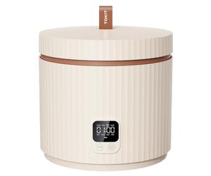 TOKIT Cuociriso PRO 1,5L Rice Cooker Mini, Risottiera Elettrica Beige | Pulsante Touch Display per 1-3 Person Interno Antiaderente Rivestito in Ceramica Regalo Donna Uomo Coppia Alunni
