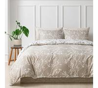 Tokokimo Set di copripiumino super king size grigio e bianco, design reversibile, 3 pezzi, in morbida microfibra, 260 x 220 cm, con federe, facile da pulire, con stampa, grigio/pianta