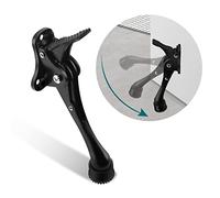 TOKPLNU Fermaporta a forma di calci, 10,2 cm di lunghezza, nero, resistente, con punta in gomma e molla, per cancello esterno, per tenere la porta aperta