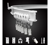 TOKPLNU Guida per tende da soffitto flessibile, pieghevole, supporto da parete a soffitto, sistema di binario per tende curvo da 3 m, divisorio per camper