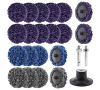 TOKSEO 20 dischi abrasivi CSD, lilla/blu/nero, set di dischi per pulizia grossolana, trapano da 50 mm, dischi abrasivi per la rimozione di strati di vernice, ruggine e ossidazione
