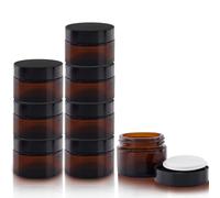 TOKSEO 8 barattoli per crema da riempire, 50 ml, barattolo per unguento in vetro ambra, barattoli vuoti in vetro marrone, per creme cosmetiche, lozioni, oli essenziali