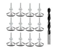 TOKSEO 8 piedini di livellamento M8 x 50 mm, piedini regolabili in metallo, M8, regolabili in altezza, vite di regolazione con dadi, controdadi e punte in metallo