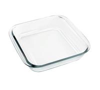 TOKSEO Pirofila in vetro da 1,8 l, forma quadrata per lasagne, trasparente, 21 x 20 x 5 cm, forma tiramisù, teglia da forno in vetro
