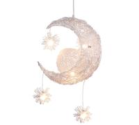 TOKTOP Luna Stelle Lampada a Sospensione, Lampadario Camera Bambino, Lampada da Soffitto per Camera Da Letto Ragazza Decorazione, LED Alluminio Lampadario, 35CM Luce Calda