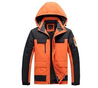 TOKYMOON Giacca Montagna Uomo Giacca Trekking Donna Parka Giacca Softshell Mantieni Caldo Giacche Sportive Traspirante Giacca da Sci Impermeabile Antivento Cappotto Invernale (XL, Arancia)