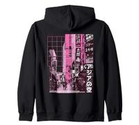 Tokyo City Street Cyberpunk Japan Backprint Streetwear Art Felpa con Cappuccio