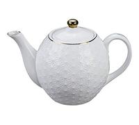 TOKYO design studio Nippon White bricco da tè, Bianco, 1,3 Litri, con Bordo e beccuccio in Oro sul Coperchio e beccuccio, Porcellana Asiatica, Design Giapponese Star