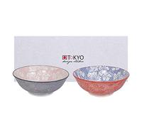 TOKYO Design studio, Sakura, set di ciotole 2 x 19,7 cm, Giappone, rotonde, due ciotole in confezione regalo decorativa.