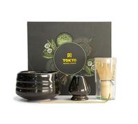 TOKYO design studio - Set di 4 pezzi Matcha in confezione regalo di alta qualità - con ciotola per match, scopa in bambù, cucchiaio di bambù e porta scopa - cerimonia del tè tradizionale - elegante