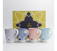 TOKYO DESIGN STUDIO - Set regalo di 4 tazze Lily Flower 8,8 x 10,5 cm 350 ml 21709 26A 1/6