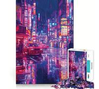 Tokyo di notte - Puzzle da 1000 pezzi per adolescenti - Gioco di logica stimolante - Divertimento e svago - Bordo trasparente - Oggetto da collezione 50x75cm