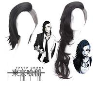 Tokyo Ghoul femminile COS parrucca Mask Maker Uta parrucca lunga parrucche cosplay anime grigio nero e argento + berretto parrucca