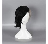 Tokyo Ghoul male COS wig Mask Maker Uta Wig short black and silver Grey Anime Cosplay Wigs+wig cap One Size as the picture show