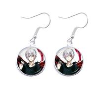 Tokyo Ghoul, orecchini pendenti con personaggi di Tokyo Ghoul, orecchini a cupola in vetro, graziosi gioielli da regalare per i fan orecchini a perno in argento