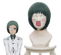 Tokyo Ghoul: Re Mutsuki Toru Cosplay Short Straight Parrucca da festa in costume per anime Capelli sintetici Unisex Halloween Verde sfumato nero