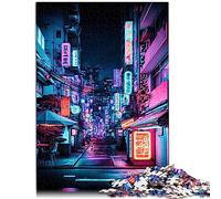Tokyo, Giappone, 1000 pezzi, puzzle extra larghi, al neon, tavola riciclata di alta qualità, giocattoli di intrattenimento familiare, 10,27 x 14,96 pollici