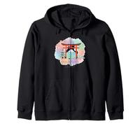 Tokyo Giappone Acquerello Giapponese Souvenir di Viaggio Felpa con Cappuccio