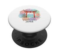 Tokyo Giappone acquerello giapponese souvenir di viaggio PopSockets PopGrip Adesivo
