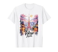 Tokyo Giappone Cherry Blossom Night Scene Mt Fuji Souvenir Maglietta