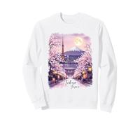 Tokyo Giappone Cherry Blossom Night Scene Souvenir Felpa