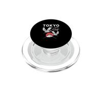 Tokyo Giappone Fuji Mountain, gru uccello, Sakura sulla bandiera del Giappone PopSockets PopGrip per MagSafe