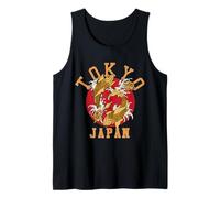 Tokyo Giappone, Giapponese Koi Pesce Yin Yang, Tattoo Style Design Canotta