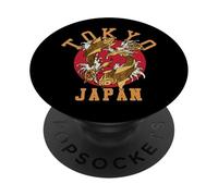 Tokyo Giappone, Giapponese Koi Pesce Yin Yang, Tattoo Style Design PopSockets PopGrip Adesivo