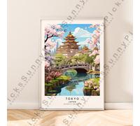 Tokyo Giappone Illustrazione Stampa da Viaggio Poster Opera D'Arte Muro Decoro